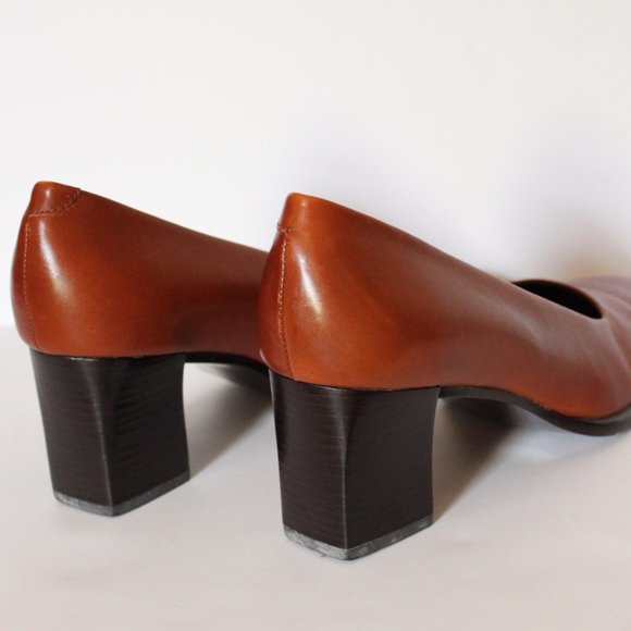 Rockport Cognac Brown Block Heels - Picture 4 of 6